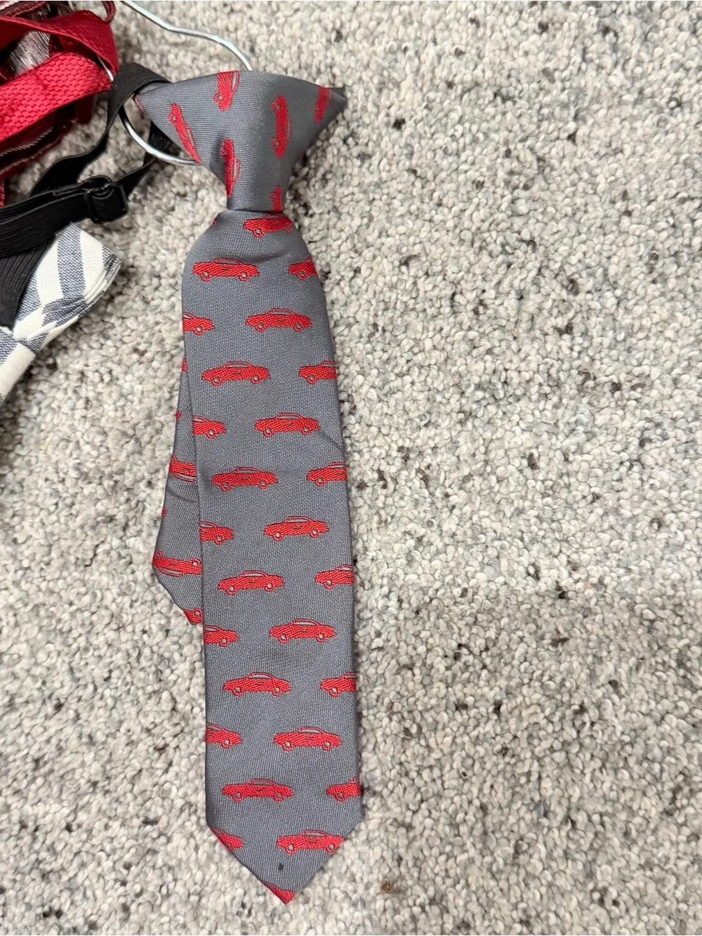 Boys 2T - 4T ties and bows red silver grey white solid colors and cars